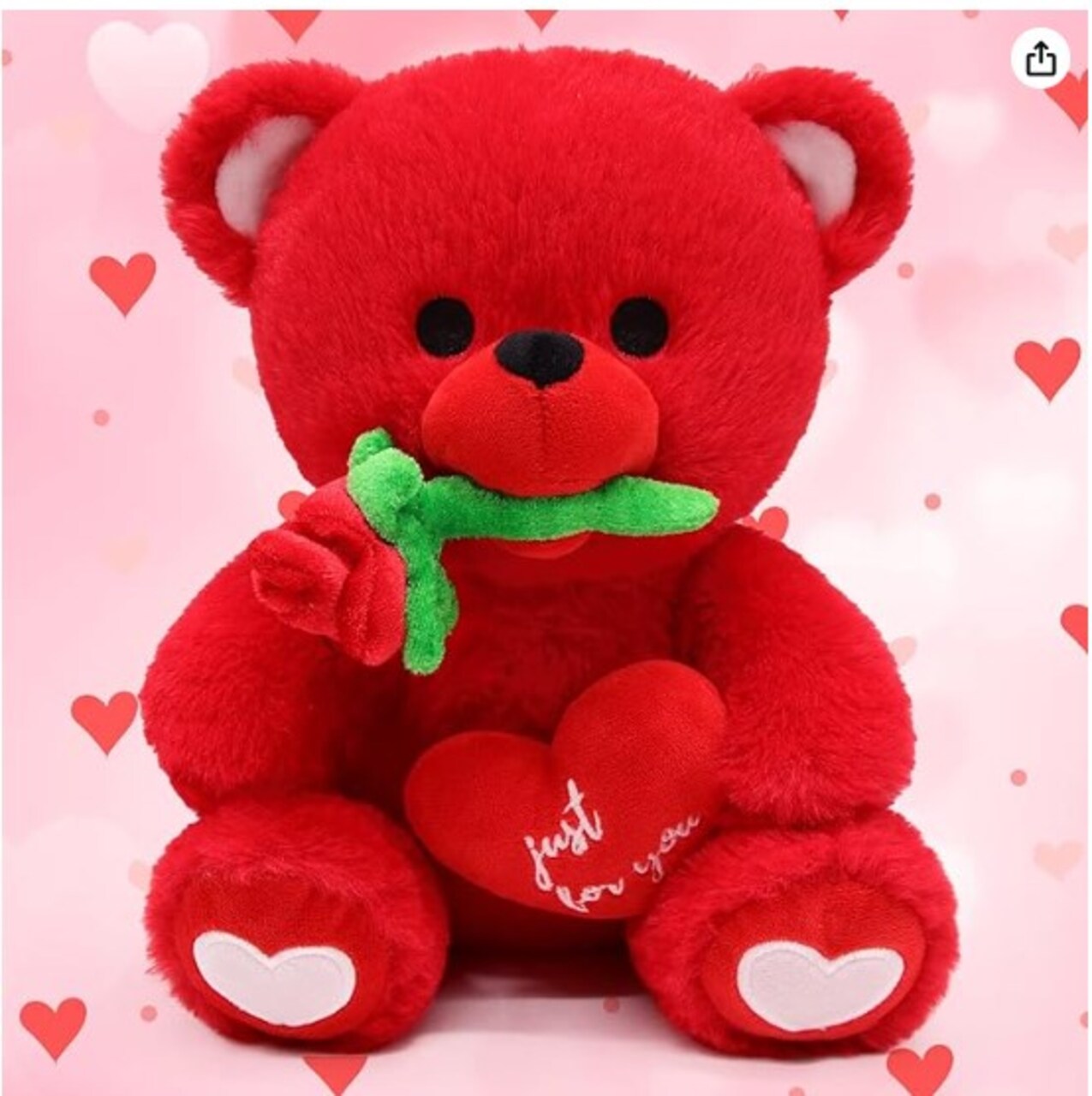 Cute Red Teddy Bear Plush Toy, Stuffed Teddy Bear with Rose Plush Teddy Bear for Kids Birthday Girlfriend Valentine's Day Gifts